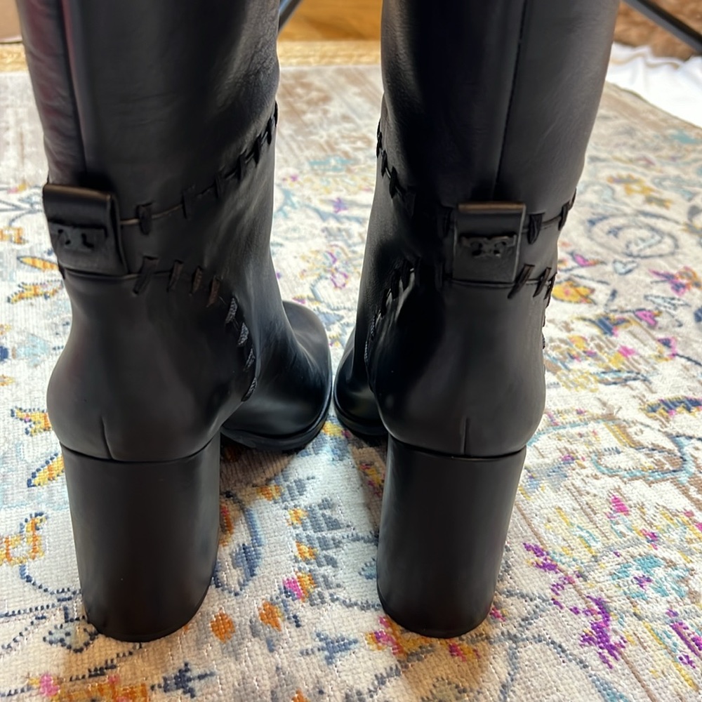 NIB Tory Burch Contraire 90mm Boot Golf Napa Black Size 10.5 Style 42750 - Picture 11 of 15